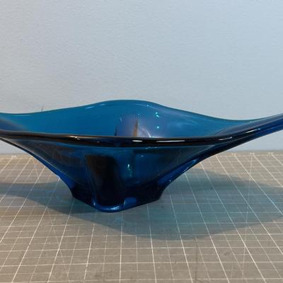 Viking Glass Cobalt Blue Dish 17-1/2" 