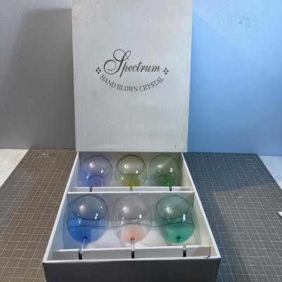 Fabulous Spectrum Hand Blown Crystal Wine Glass 