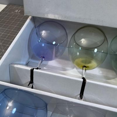 Fabulous Spectrum Hand Blown Crystal Wine Glass 