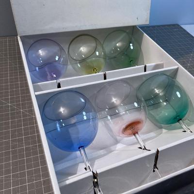 Fabulous Spectrum Hand Blown Crystal Wine Glass 