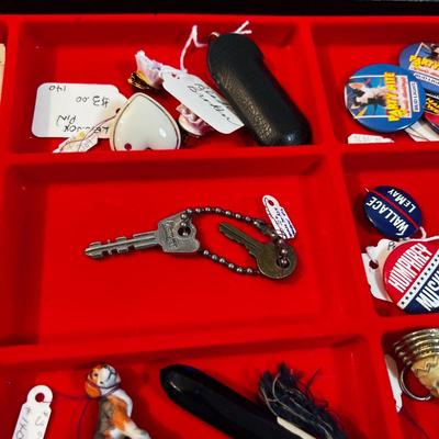 Collectibles with Glass Case - Jewelry and Nic Knack's. 