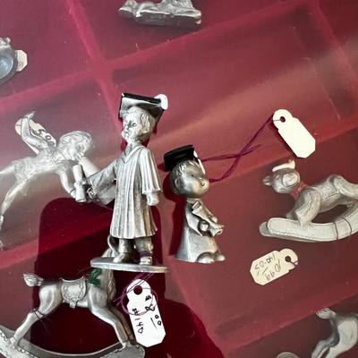 Collectibles with Glass Case - Pewter 