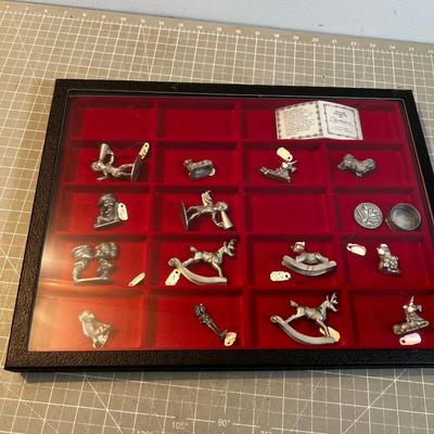 Collectibles with Glass Case - Pewter 