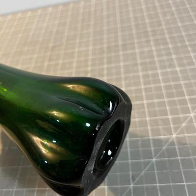 Forest Green Viking Swung Glass Vase 
