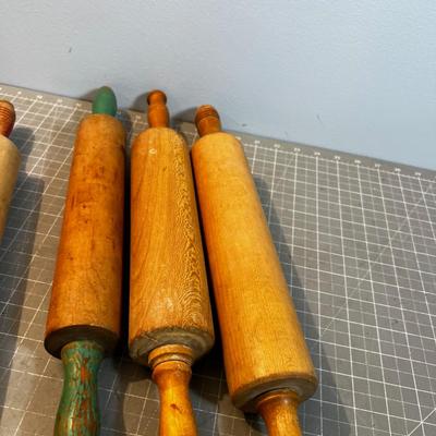 Wood Rolling Pins, All Vintage (4) 