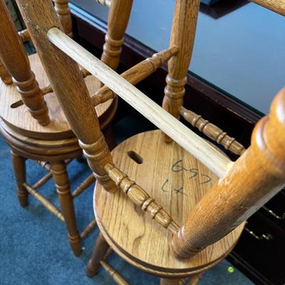 Solid Oak Swivel Seats (4) STOOLS 