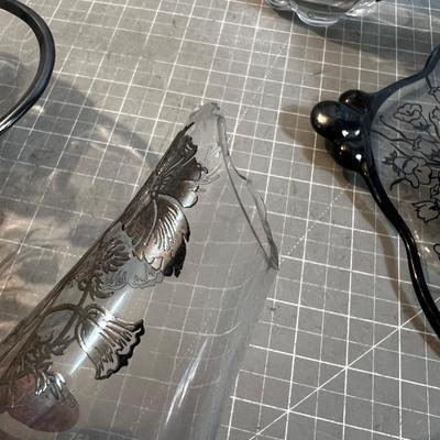 Silver Overlay Finer Fancy Serving Glass