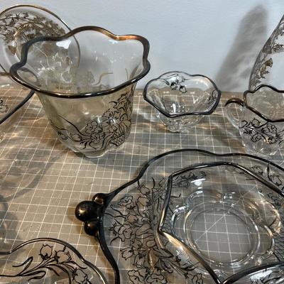 Silver Overlay Finer Fancy Serving Glass