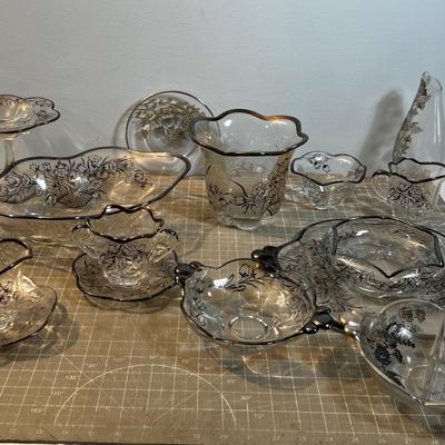 Silver Overlay Finer Fancy Serving Glass