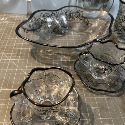 Silver Overlay Finer Fancy Serving Glass