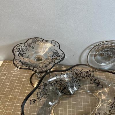 Silver Overlay Finer Fancy Serving Glass