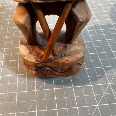 Tiki Wood Carved, Moria Dolls, Glass Tiki Mug