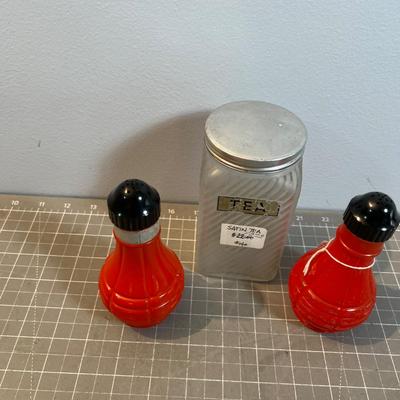 2 Shakers and a Canister - Orange & Frosted