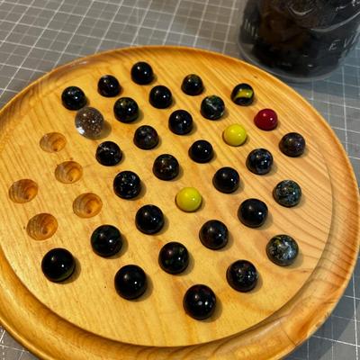 Marbles and Dominoes in an old Jar