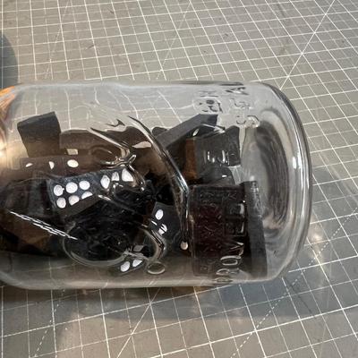 Marbles and Dominoes in an old Jar