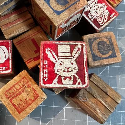 Vintage Wood Child Play Blocks