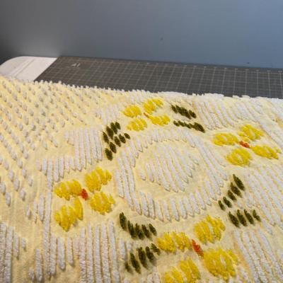 Yellow Polyester Channel Bed Spread