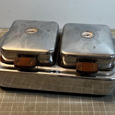 Vintage Chrome Waffle Iron