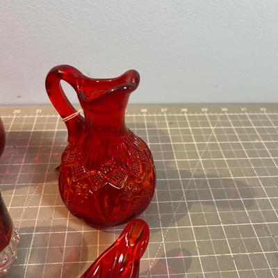 Large Lot of Lovely RED Glass Vases, Crackle, Cranberry, Ruby Red, Viking, Flash Glass
