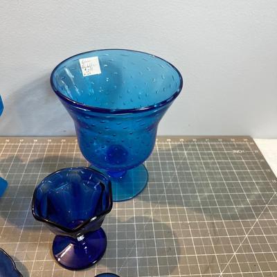 Mixed Lot of BLUE Glass, Various styles and makers 