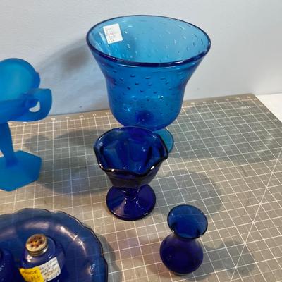 Mixed Lot of BLUE Glass, Various styles and makers 