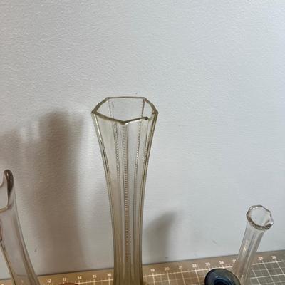 Mega Lot of Glass Bud Vases, All manner of color and size