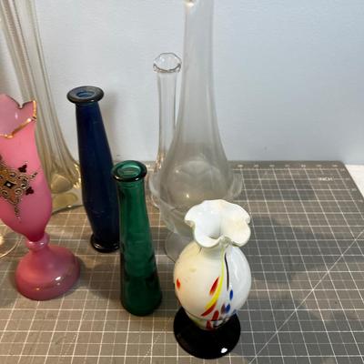 Mega Lot of Glass Bud Vases, All manner of color and size
