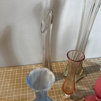 Mega Lot of Glass Bud Vases, All manner of color and size