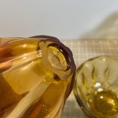 3 Pieces of Amber Glass 