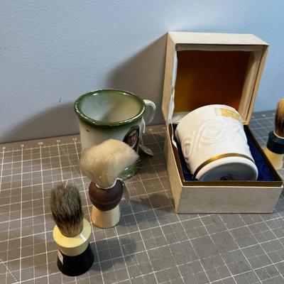 Lot of Shaving Mugs & Brushes