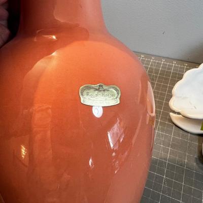 3 pieces of Pottery, Cornucopia and 2 vases. 