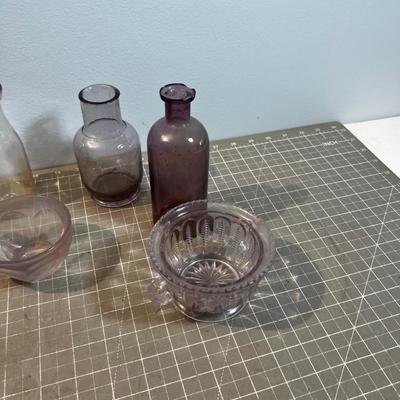 Mostly Purple Glass, older, 8 pieces
