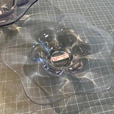 Some Purple Scalloped Bowls Pair