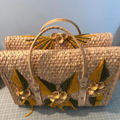 Knitting Basket with Yarn 