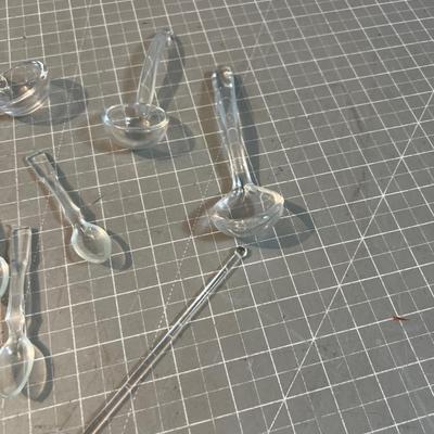 Lot of GLASS Spoons and Dippers. FANCY Collectible In a Glass Jar
