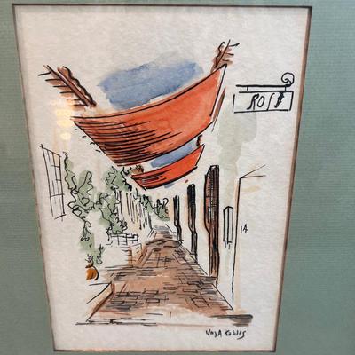 El Paso in Santa Barbara, Water Color, VINTAGE