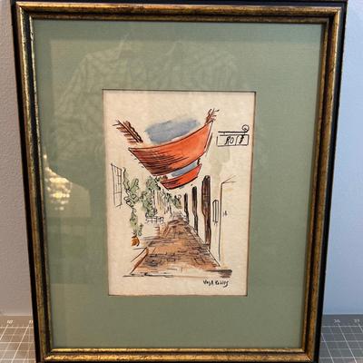 El Paso in Santa Barbara, Water Color, VINTAGE