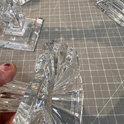 Heavy Lead Crystal Candle Sticks (3 Pair Plus 1) 