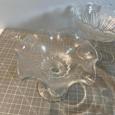 Footed Compote WOW! Clear Glass! 