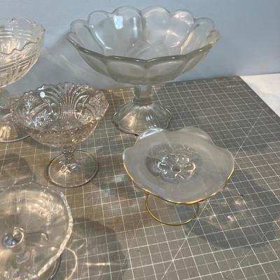 Footed Compote WOW! Clear Glass! 