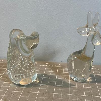 Lovely Little Glass Animals (2) Deer and Dog