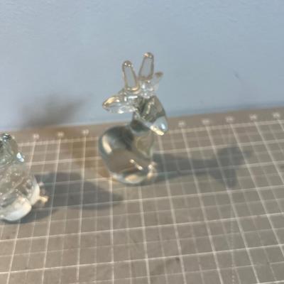 Lovely Little Glass Animals (2) Deer and Dog