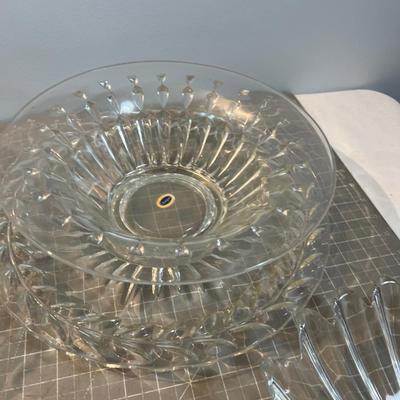 Large Lot Of LARGE Glass Serving Bowls, Fancy 