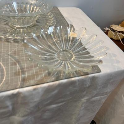 Large Lot Of LARGE Glass Serving Bowls, Fancy 
