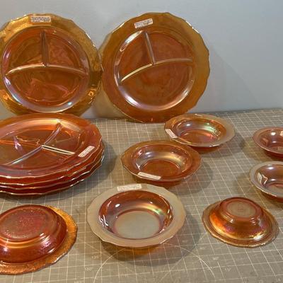 Marigold Opalescent Latice, Mixed Pattern Lot