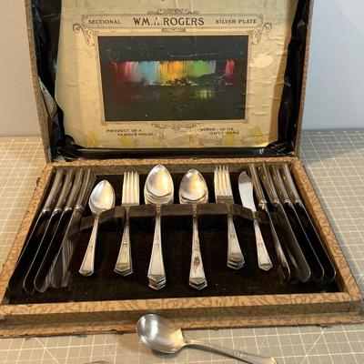 William Rogers, Silver Plated,  Antique Partial With Some Serving. 