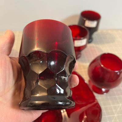 Vintage Mixed Lot of Ruby Red, Duncan Miller & Anchor Hocking