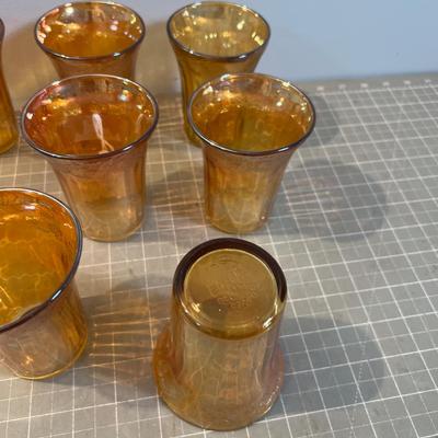 Real Carnival Glass with Vegetables on the Rim