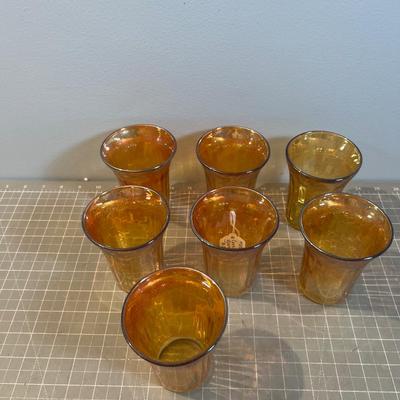 Real Carnival Glass with Vegetables on the Rim