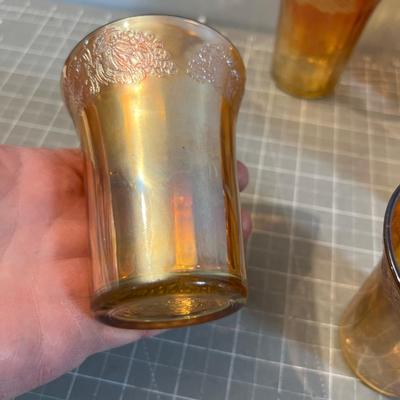 Real Carnival Glass with Vegetables on the Rim